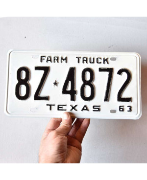 Amerikai rendszám Texas 1963 Farm Truck 8Z-4872