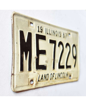 Amerikai rendszám Illinois 1967 Land of Lincoln ME 7229