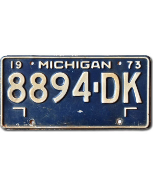 Amerikai rendszám Michigan 1973 Blue 8894-DK