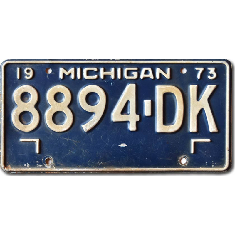 Amerikai rendszám Michigan 1973 Blue 8894-DK