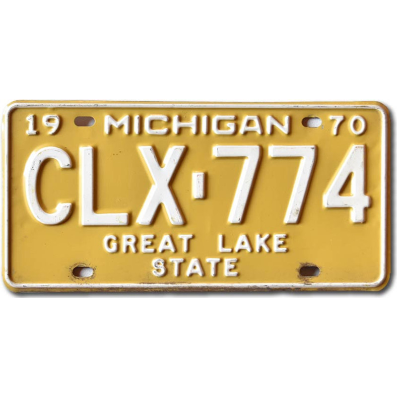 Amerikai rendszám Michigan 1970 Great Lake State CLX-774