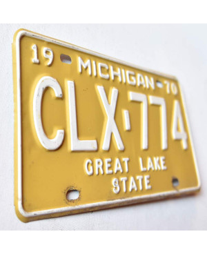 Amerikai rendszám Michigan 1970 Great Lake State CLX-774