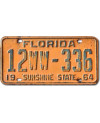 Amerikai rendszám Florida 1964 Orange 12WW-336