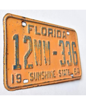 Amerikai rendszám Florida 1964 Orange 12WW-336