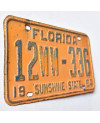 Amerikai rendszám Florida 1964 Orange 12WW-336
