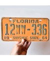 Amerikai rendszám Florida 1964 Orange 12WW-336