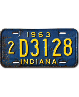 Amerikai rendszám Indiana 1963 Blue 2D3128
