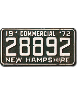 Amerikai rendszám New Hampshire 1972 Commercial 28892