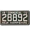 Amerikai rendszám New Hampshire 1972 Commercial 28892