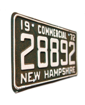 Amerikai rendszám New Hampshire 1972 Commercial 28892