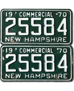 Amerikai rendszám New Hampshire 1970 Commercial 25584 pár