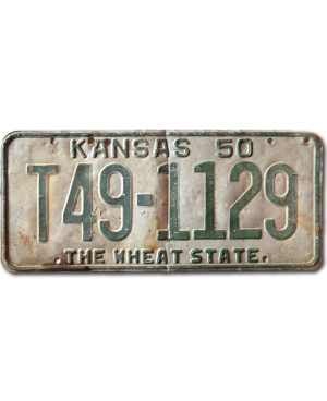 Amerikai rendszám Kansas 1950 The Wheat State T49-1129