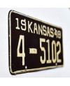 Amerikai rendszám Kansas 1948 Black 4-5102