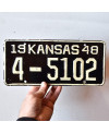 Amerikai rendszám Kansas 1948 Black 4-5102