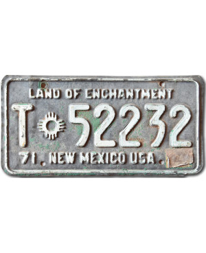 Amerikai rendszám New Mexico 1971 Enchantment T-52232