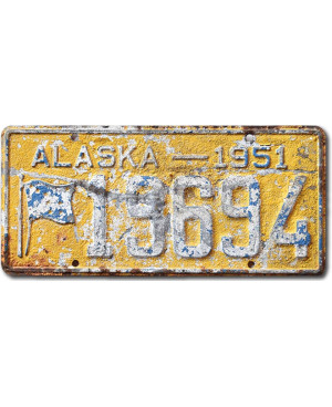 Amerikai rendszám Alaska 1951 Antique 19694