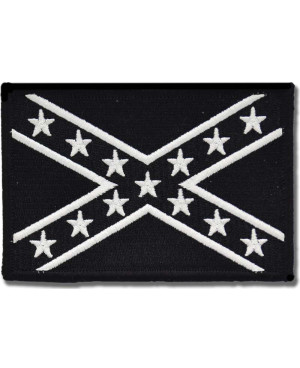Motoros folt Confederate Black and White 9 cm x 6 cm