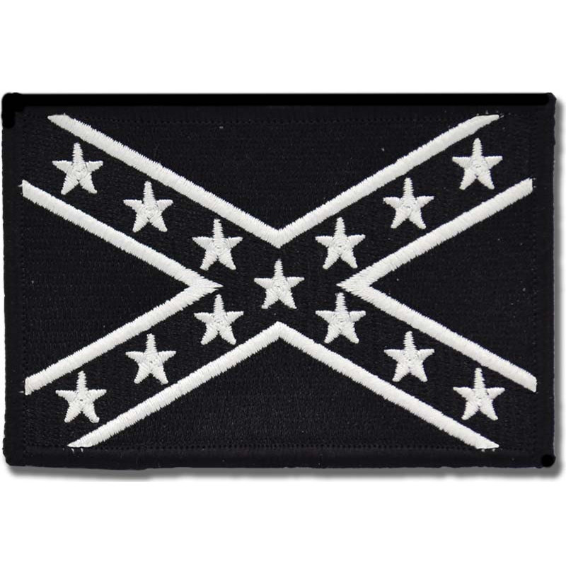 Motoros folt Confederate Black and White 9 cm x 6 cm