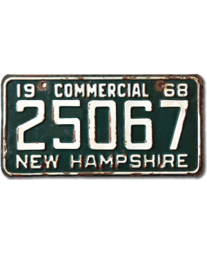 Amerikai rendszám New Hampshire 1968 Green 25067