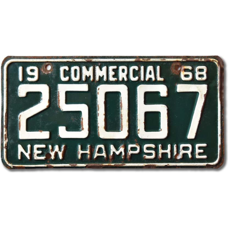 Amerikai rendszám New Hampshire 1968 Green 25067