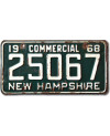 Amerikai rendszám New Hampshire 1968 Green 25067