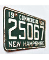 Amerikai rendszám New Hampshire 1968 Green 25067