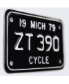 Motoros amerikai rendszám Michigan 1979 Black ZT 390
