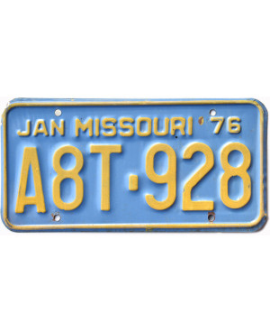 Amerikai rendszám Missouri 1976 Blue A8T-928