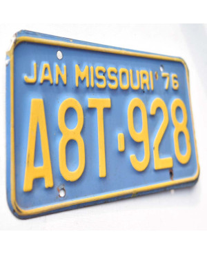 Amerikai rendszám Missouri 1976 Blue A8T-928