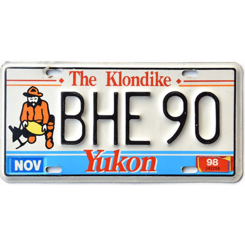 Kanadai rendszám Yukon The Klondike BHE 90