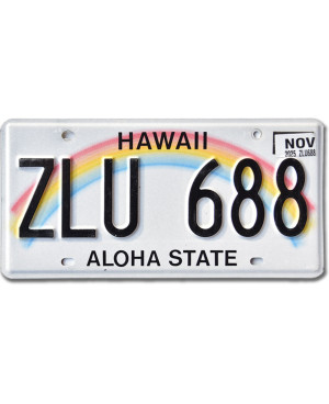 Amerikai rendszám Hawai Rainbow ZLU 688