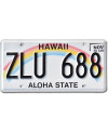 Amerikai rendszám Hawai Rainbow ZLU 688