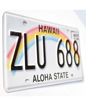 Amerikai rendszám Hawai Rainbow ZLU 688