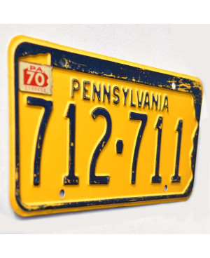 Amerikai rendszám Pennsylvania 1970 Yellow 712-711