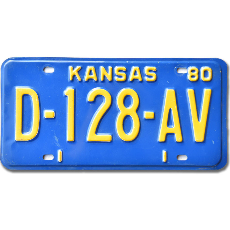 Amerikai rendszám Kansas 1980 Blue D-128-AV
