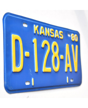 Amerikai rendszám Kansas 1980 Blue D-128-AV