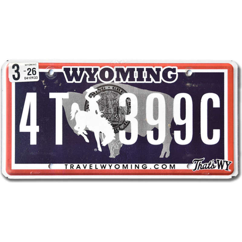 Amerikai rendszám Wyoming Black Bison