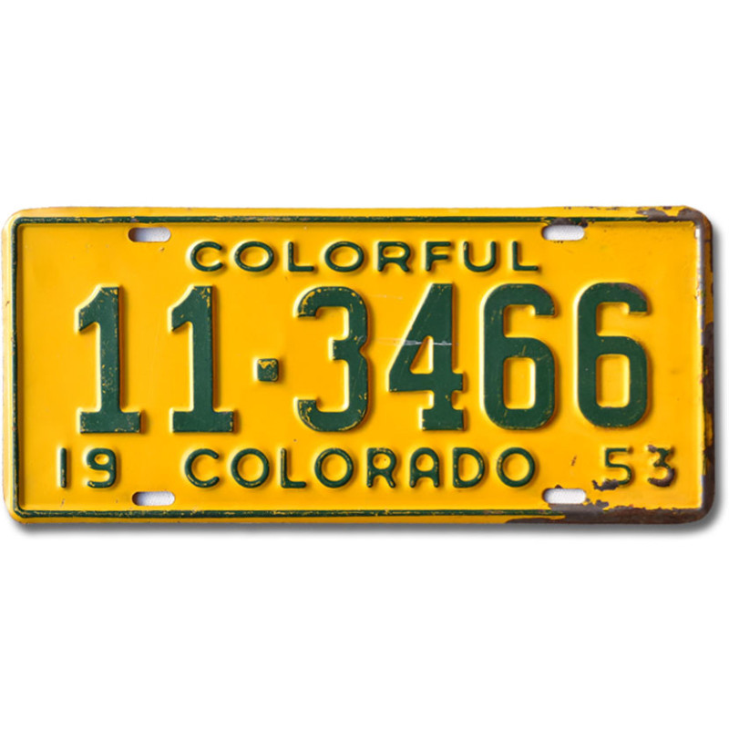 Amerikai rendszám Colorado 1953 Colorful 11-3466