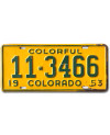 Amerikai rendszám Colorado 1953 Colorful 11-3466