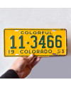 Amerikai rendszám Colorado 1953 Colorful 11-3466