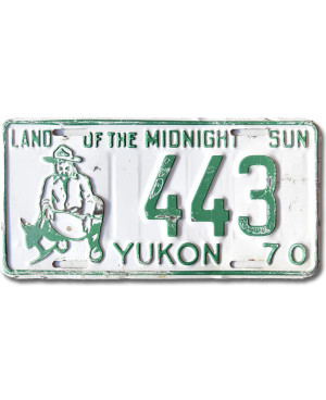 Kanadai rendszám Yukon 1970 Midnight Sun 443