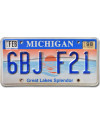 Amerikai rendszám Michigan Great Lakes Splendor 6BJ F21