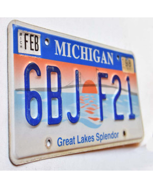 Amerikai rendszám Michigan Great Lakes Splendor 6BJ F21