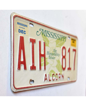 Amerikai rendszám Mississippi Alcorn Hospitality AIH 817