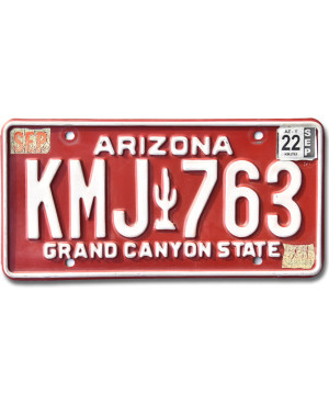 Amerikai rendszám Arizona Red Cactus KMJ 763