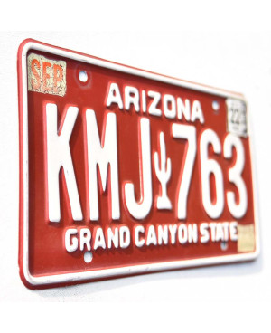 Amerikai rendszám Arizona Red Cactus KMJ 763