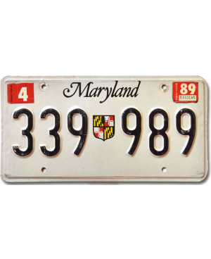Amerikai rendszám Maryland Shield 339 989