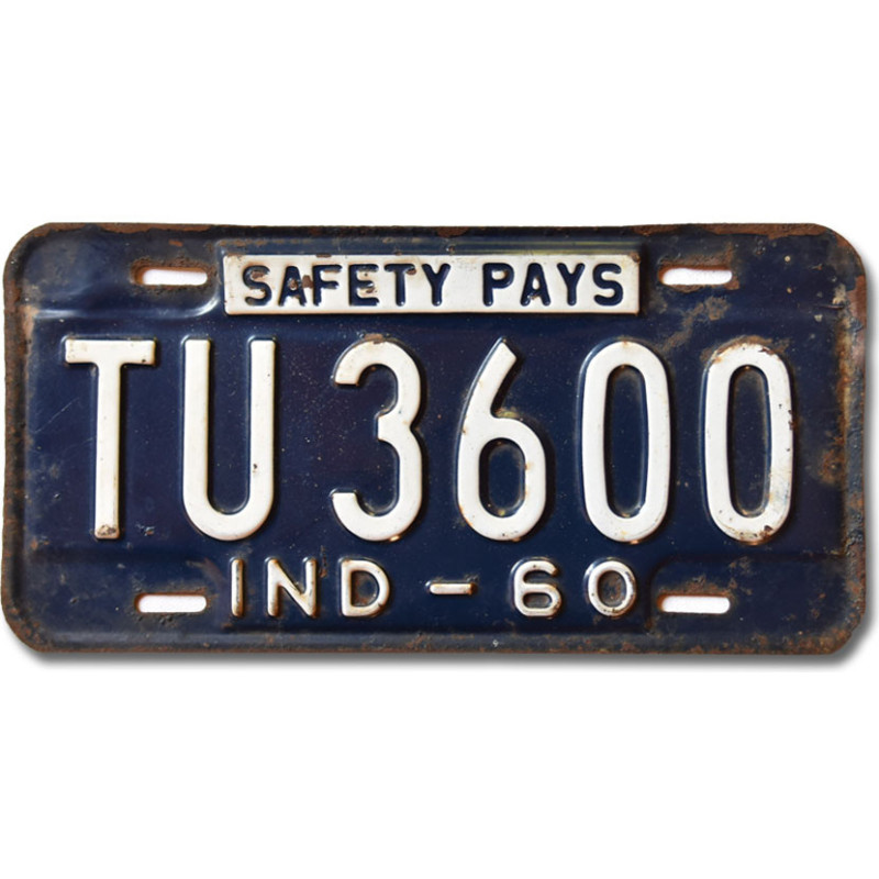 Amerikai rendszám Indiana 1960 Safety Pays TU 3600