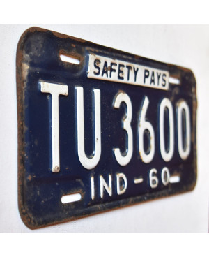 Amerikai rendszám Indiana 1960 Safety Pays TU 3600