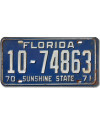 Amerikai rendszám Florida 1970 Sunshine State 10-74863